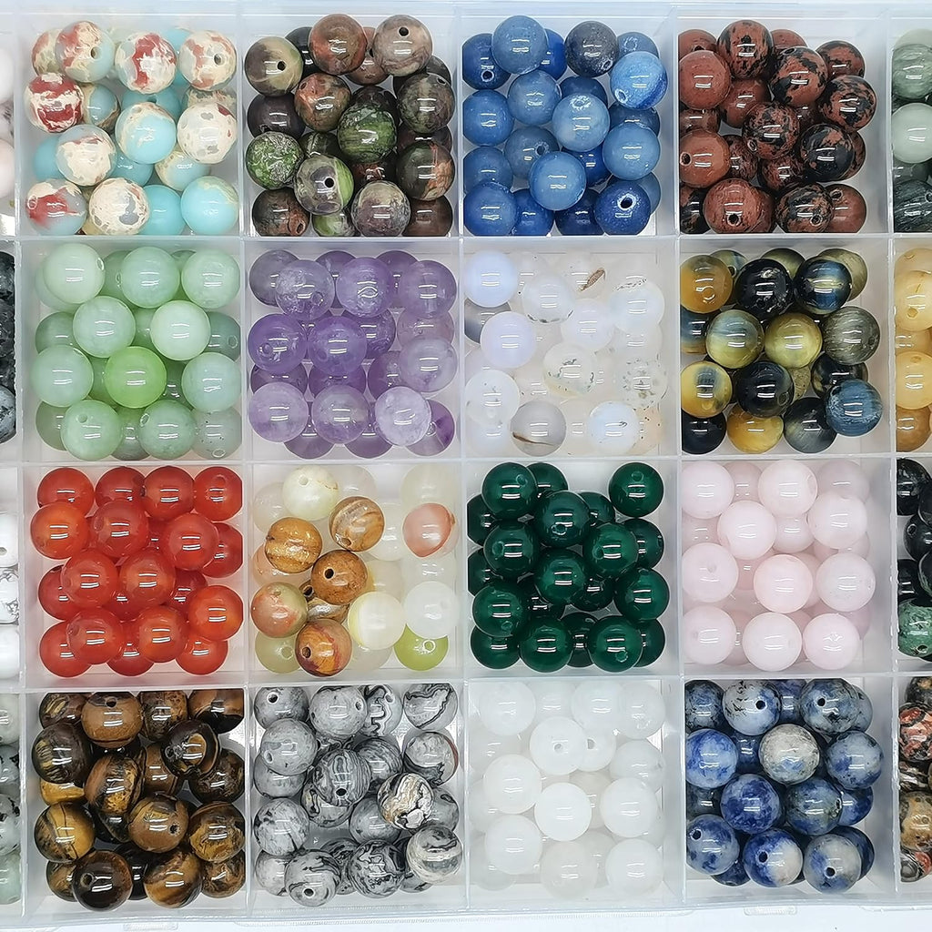8mm natural round stone beads gemstone beading hole showing dimensions