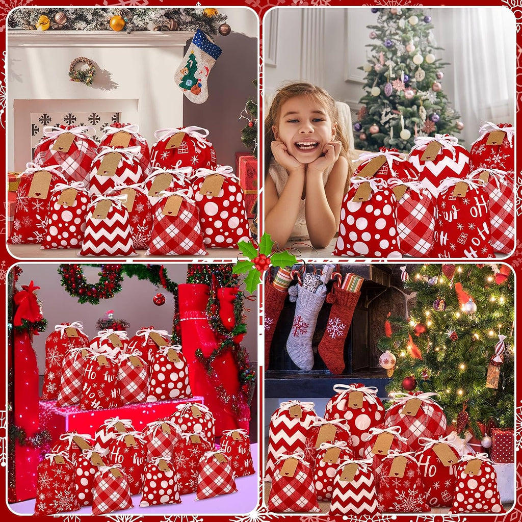 abbylike 40 pcs reusable christmas gift bags with, package contents