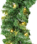 Best Choice Products 9ft Pre-Lit Battery Powered Christmas Garland for Stairs, Traditional Fireplace Holiday Decoration w/ 50 2-in-1 LED Lights