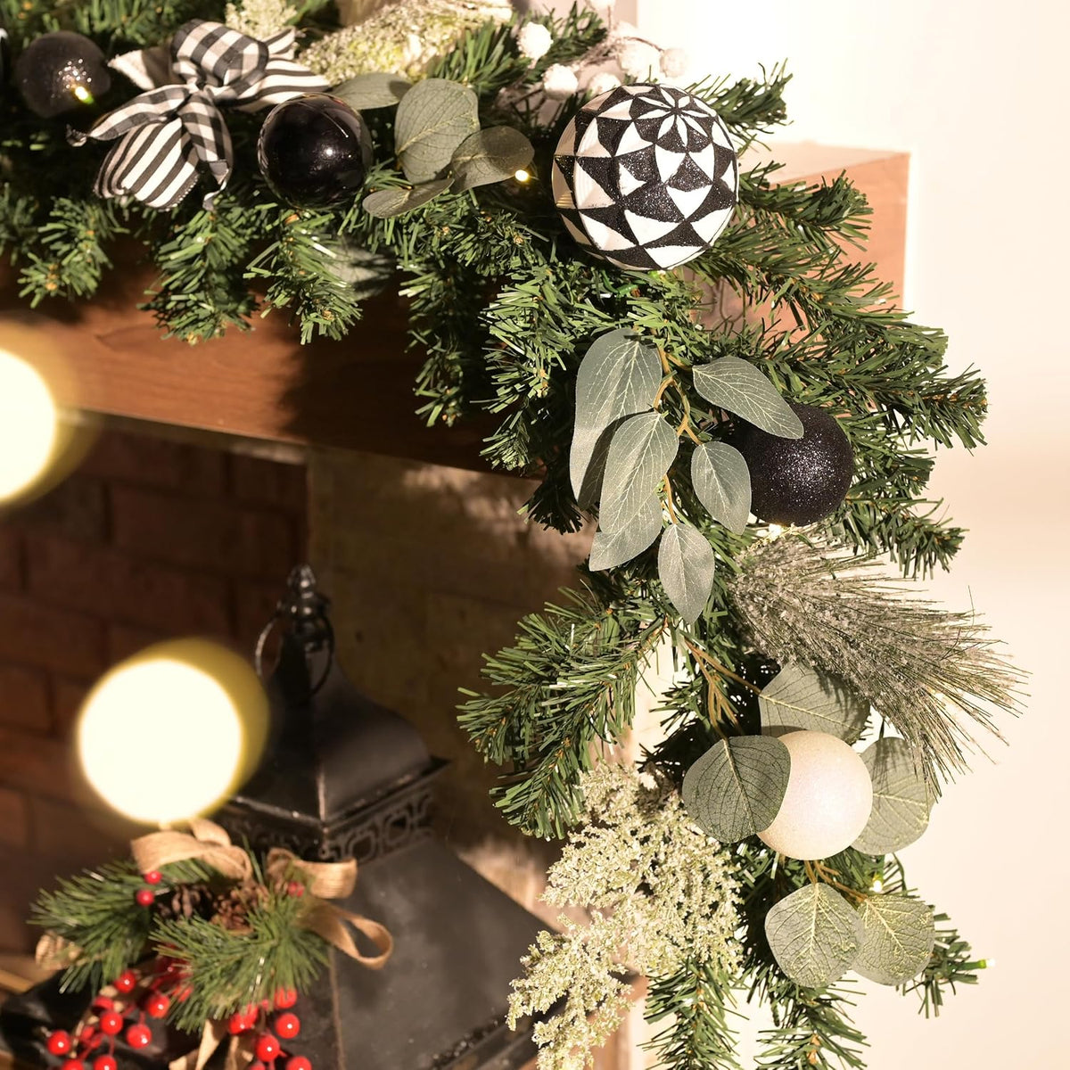Valery Madelyn 6ft Pre-Lit Christmas Garland with Lights for Mantle