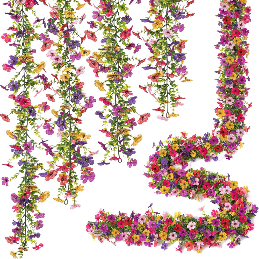 Artificial Flowers Garland Ivy, 4 Pack 5.9 FT Spring Summer Decor UV Resistan...