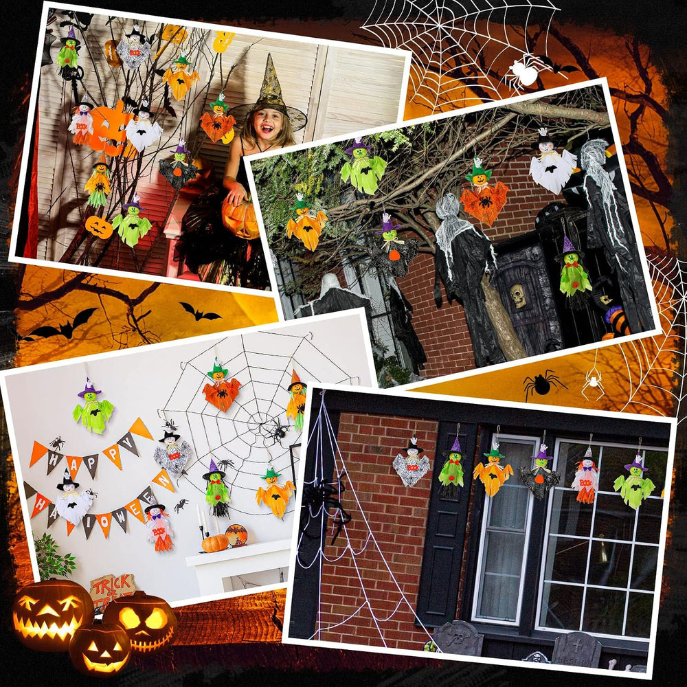 Zomiboo 9 Pack Halloween Hanging Decoration Ghost Pumpkins Tree Decor