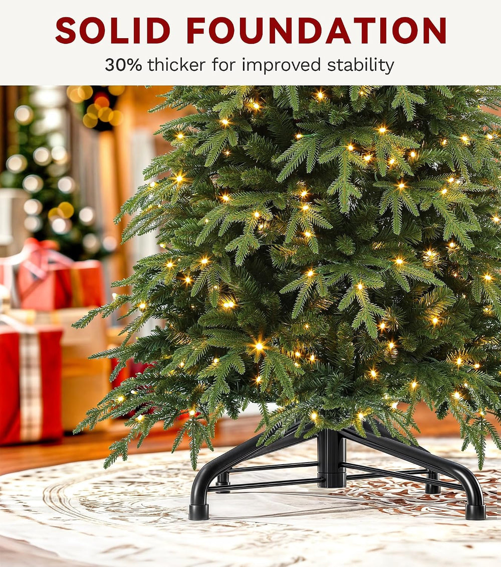 DWVO 7.5ft Pre-Lit Green Christmas Tree, 2199 Branch Tips and 400 Lights