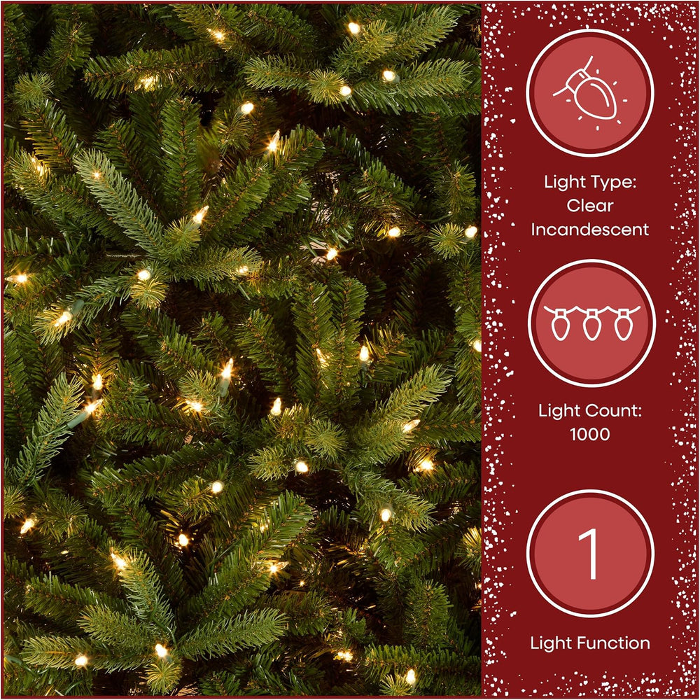 National Tree Company 7.5ft Pre-Lit Jersey Fraser Fir Medium Christmas Tree