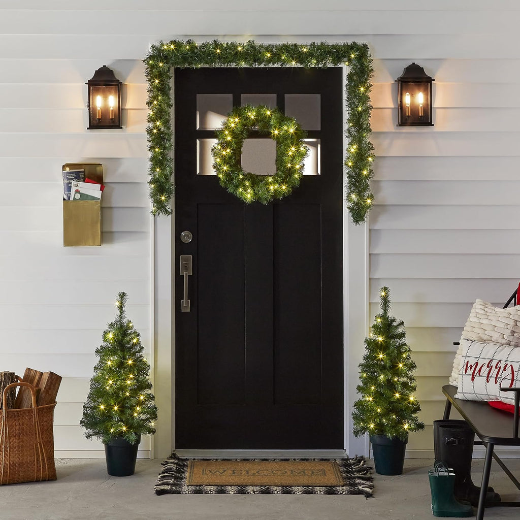 National Tree Company Pre-Lit Evergreen Collection Christmas Decoration Set