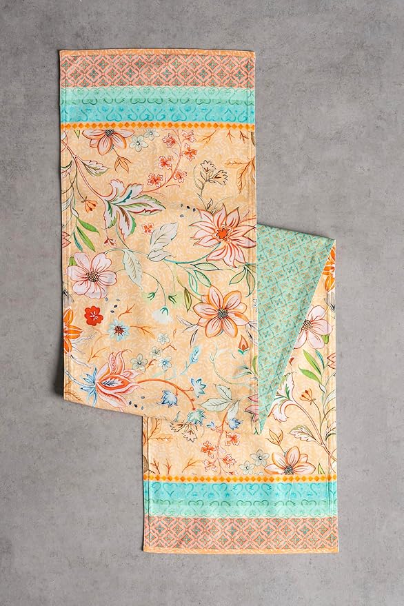 Maison d' Hermine Table Runner 100% Cotton Double Layer Table Runners 72 inches Long Decorative for Home Kitchen Dining Party Wedding Bridal Shower Spring Summer (Luxury Loft – Peach, 14.50" x 72")