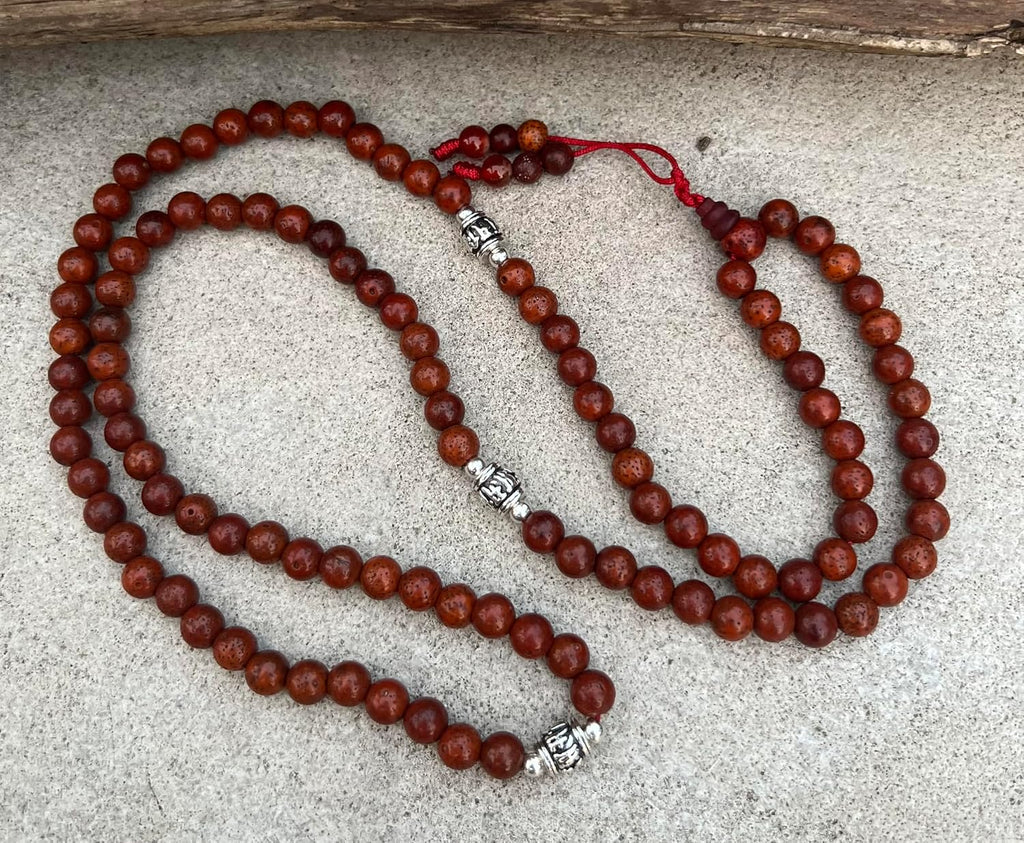 DharmaObjects Tibetan MEDITATION 108 Beads Lotus Seed MALA For Compassion