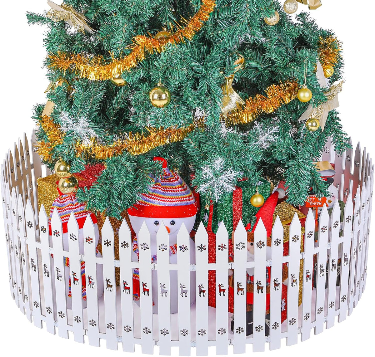 Sasylvia Christmas Tree Fences, White Wooden Picket Fences