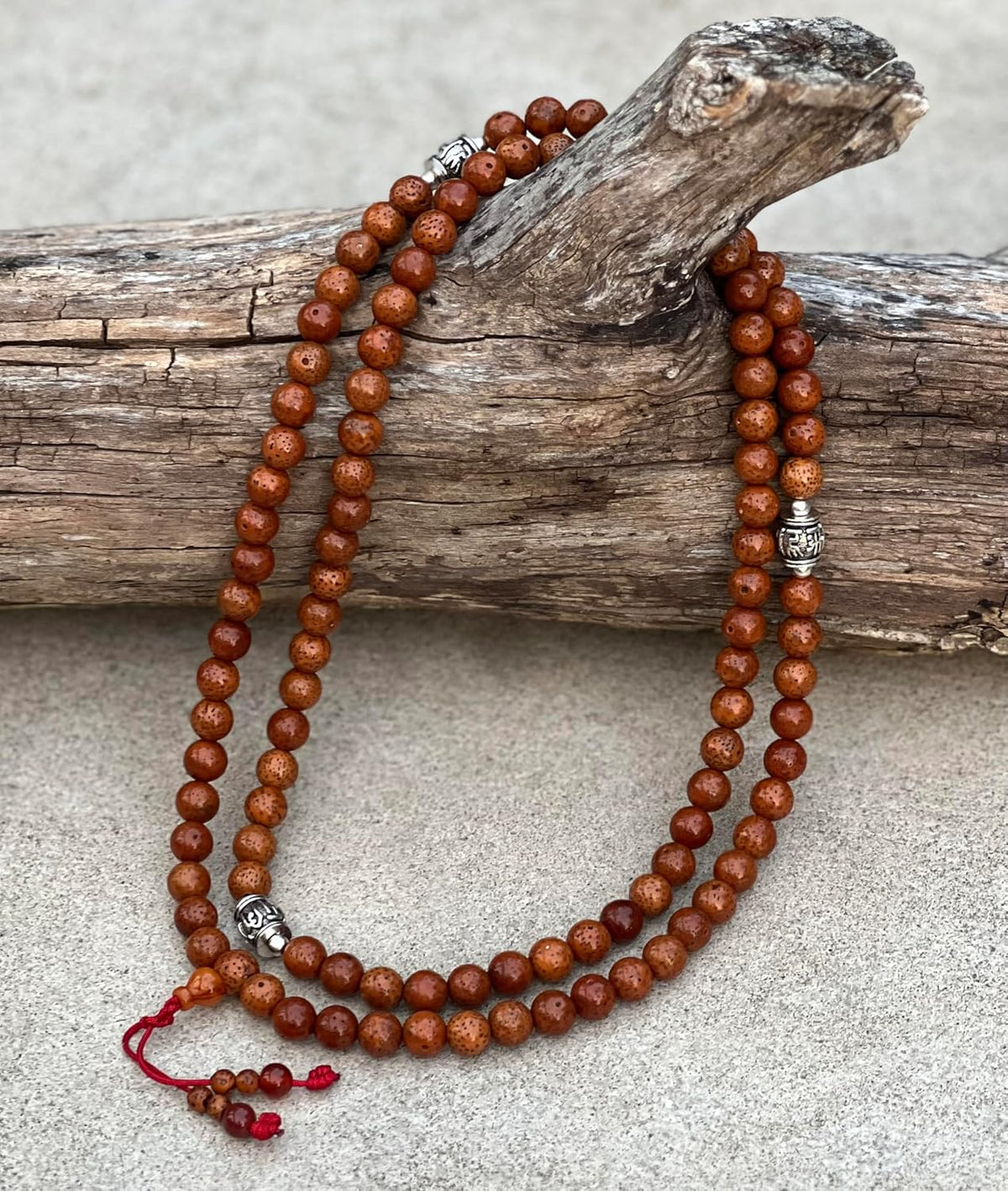 DharmaObjects Tibetan MEDITATION 108 Beads Lotus Seed MALA For Compassion