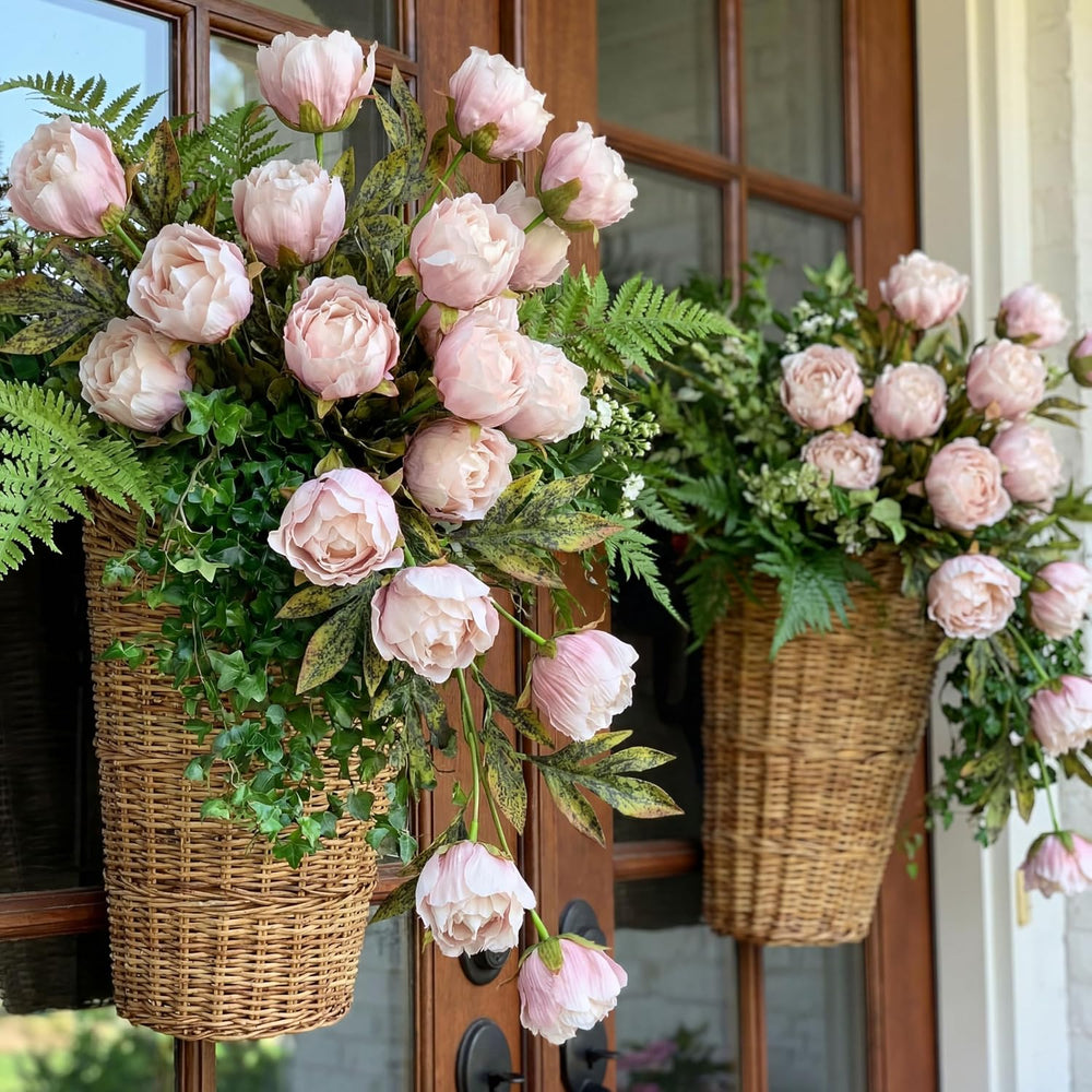 Thiccywoov Faux Silk Peony Artificial Flowers Stem for Vase,12 Pcs,Brownish