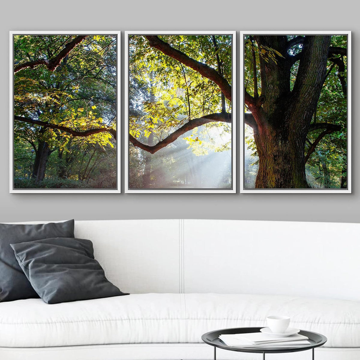 wall26 - 3 piece framed canvas wall art, close-up detail