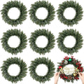 Zeyune 8 Pcs 14" Christmas DIY Green Wreath Artificial Faux Wreath, Fresh