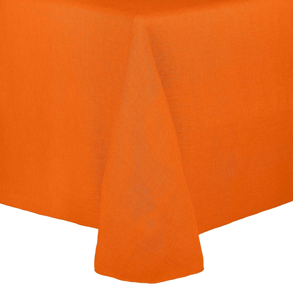 Ultimate Textile 60 x 102-Inch Oval Faux Burlap Tablecloth, Orange, 10 Pack