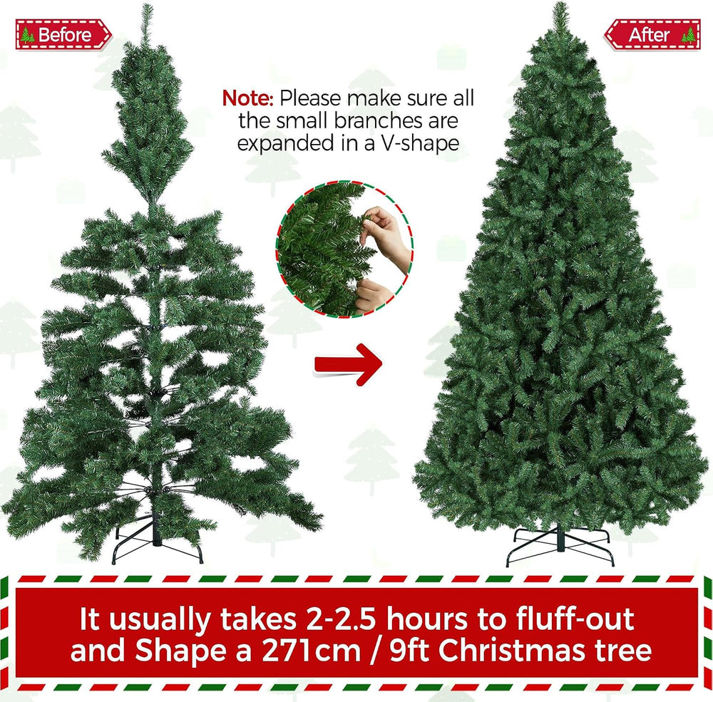 Yaheetech 9ft Artificial Christmas Tree, Realistic Premium Spruce Hinged