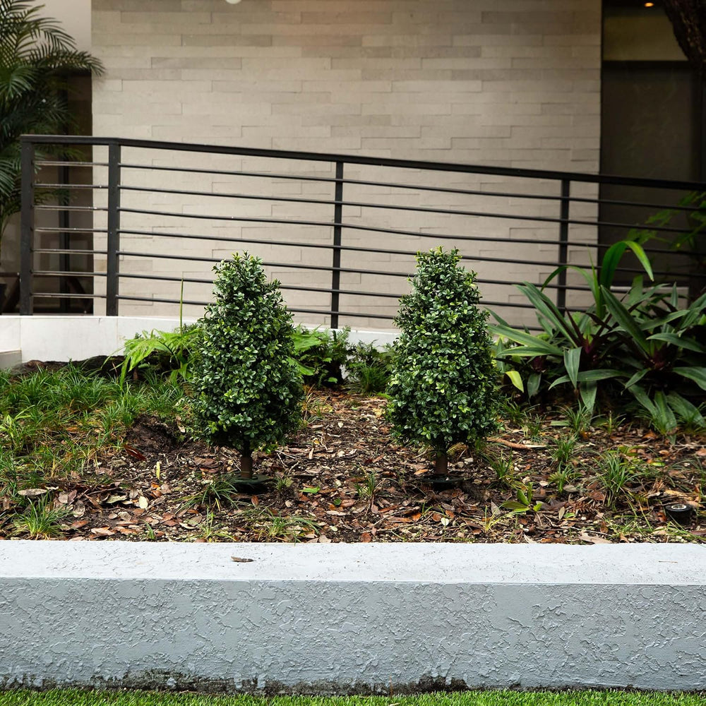 Nearly Natural 2.5 ft Artificial UV-Resistant Boxwood Plant (Set of 2)