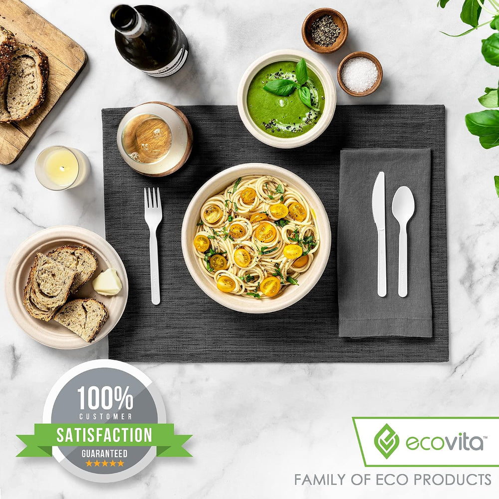 Ecovita 100% Compostable Paper Bowls [32 oz.] – 150 Disposable Bowls Eco Frie...