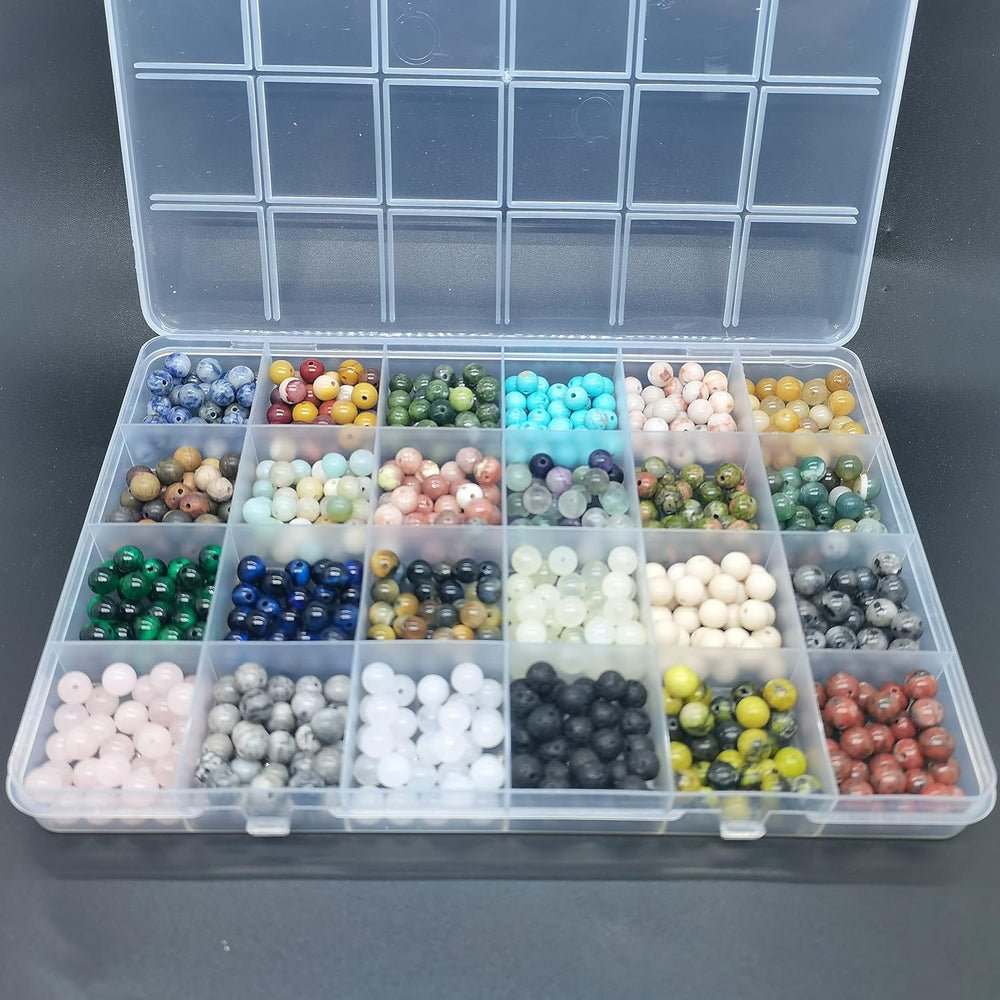 720pcs 6mm Natural Round Stone Beads Gemstone Beading Hole Size 1mm Crystal E...