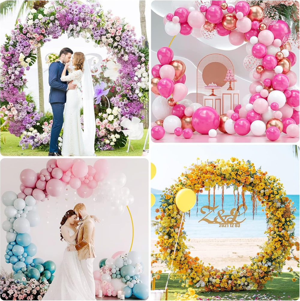 Round Backdrop Stand 7.2FT Gold Metal Circle Balloon Arch Frame