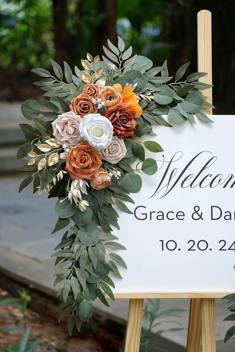 Olalaka Artificial Flower Swag Set of 2 for Wedding Welcome Signs Floral Deco...