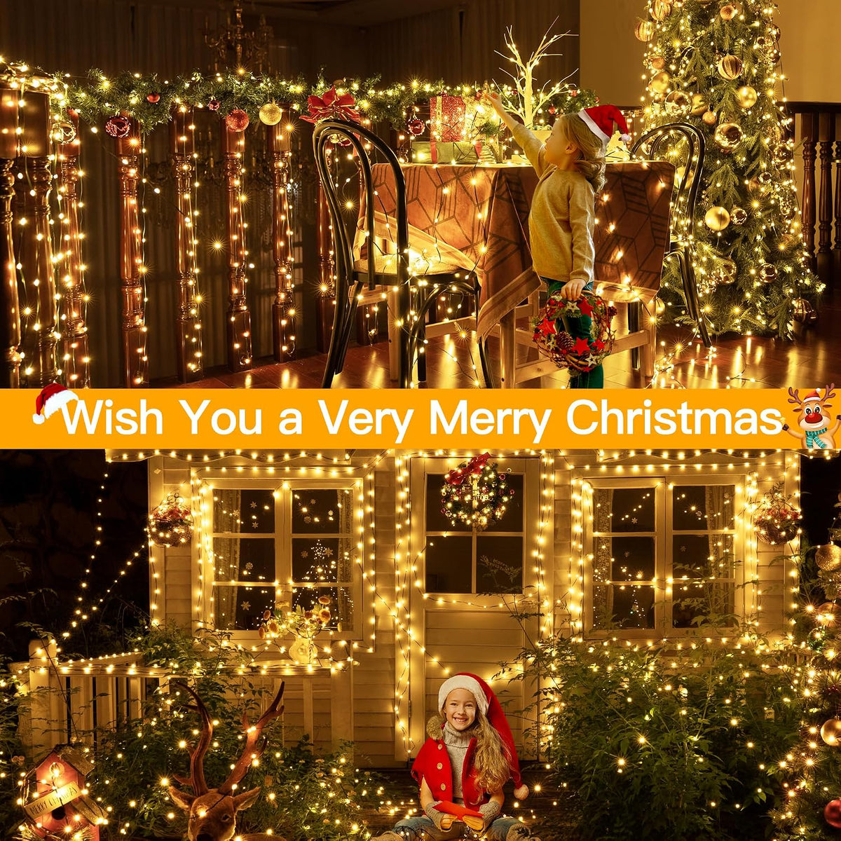 ollny christmas lights 1000 led 330 ft, ip67, close-up detail