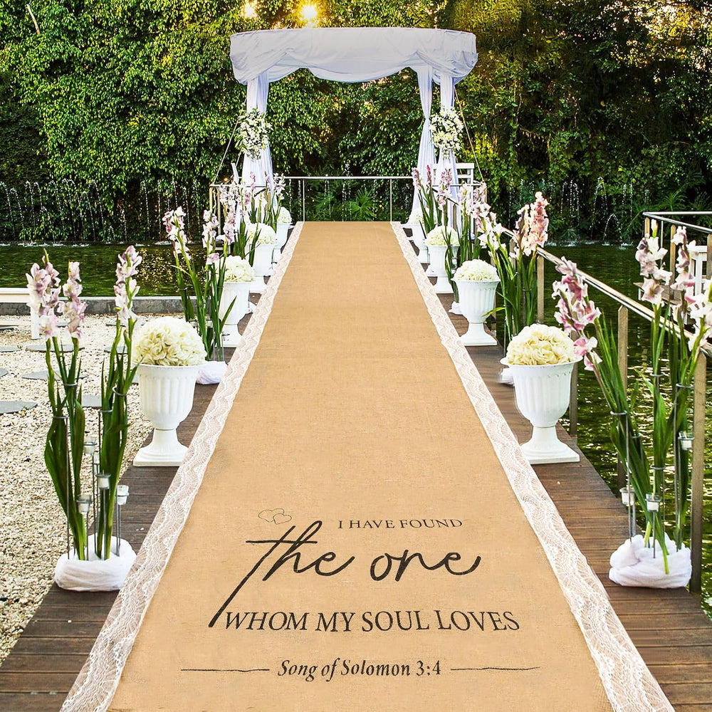 Tondiamo Burlap Aisle Runner 3.33 ft X 30 ft for Wedding Ceremony Outdoor