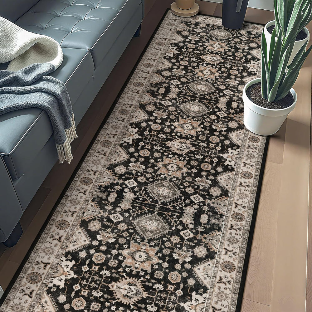 Long Hallway Runner Rug 3x25: Non Slip Runner Rugs with Rubber Backing Soft