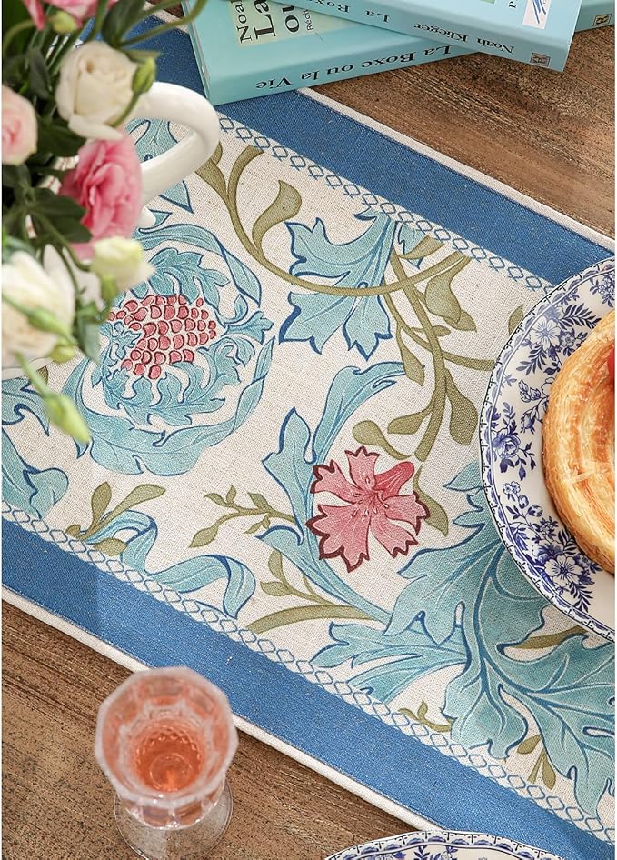 patdrea Linen Leopard Animal Table Runner Farmhouse for Home Kitchen Dining Decor Parties Family Dinners Christmas 12"x 71"