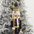 KI Store 4ft Christmas Nutcracker Wooden Blue King Soldier Nutcracker Figurine Christmas Decorations for Front Door Porch Christmas Tree Mantel Fireplace