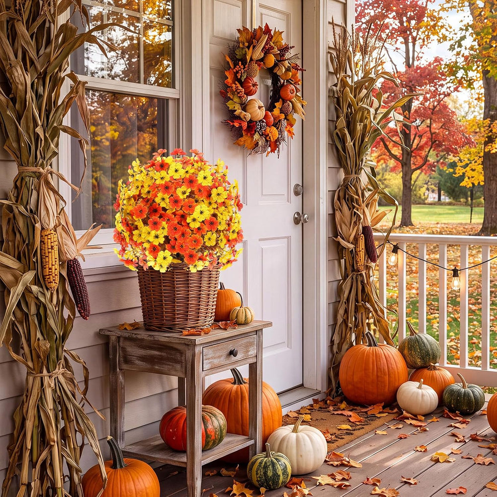 6 Pack 20" Fall Artificial Topiary Ball Trees