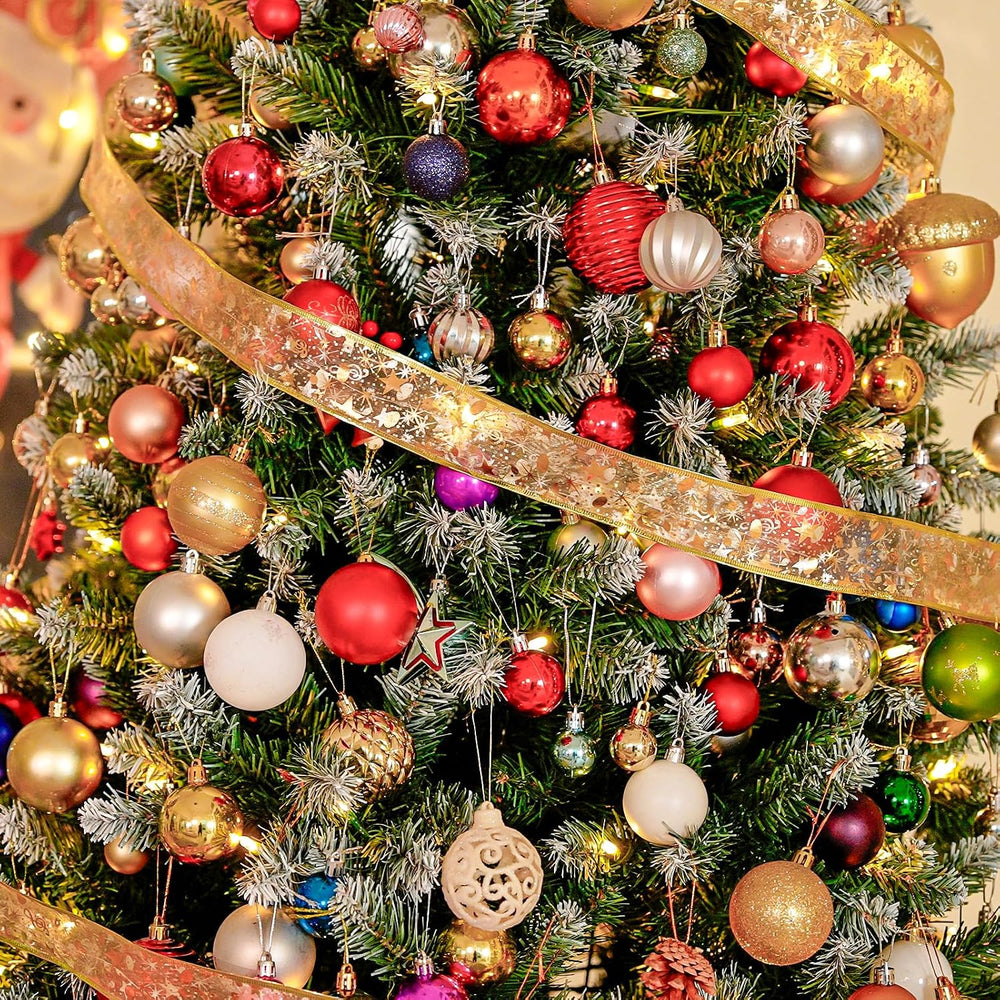 Hykolity 6 ft Partially Flocked Christmas Tree with 1,032 Branch Tips