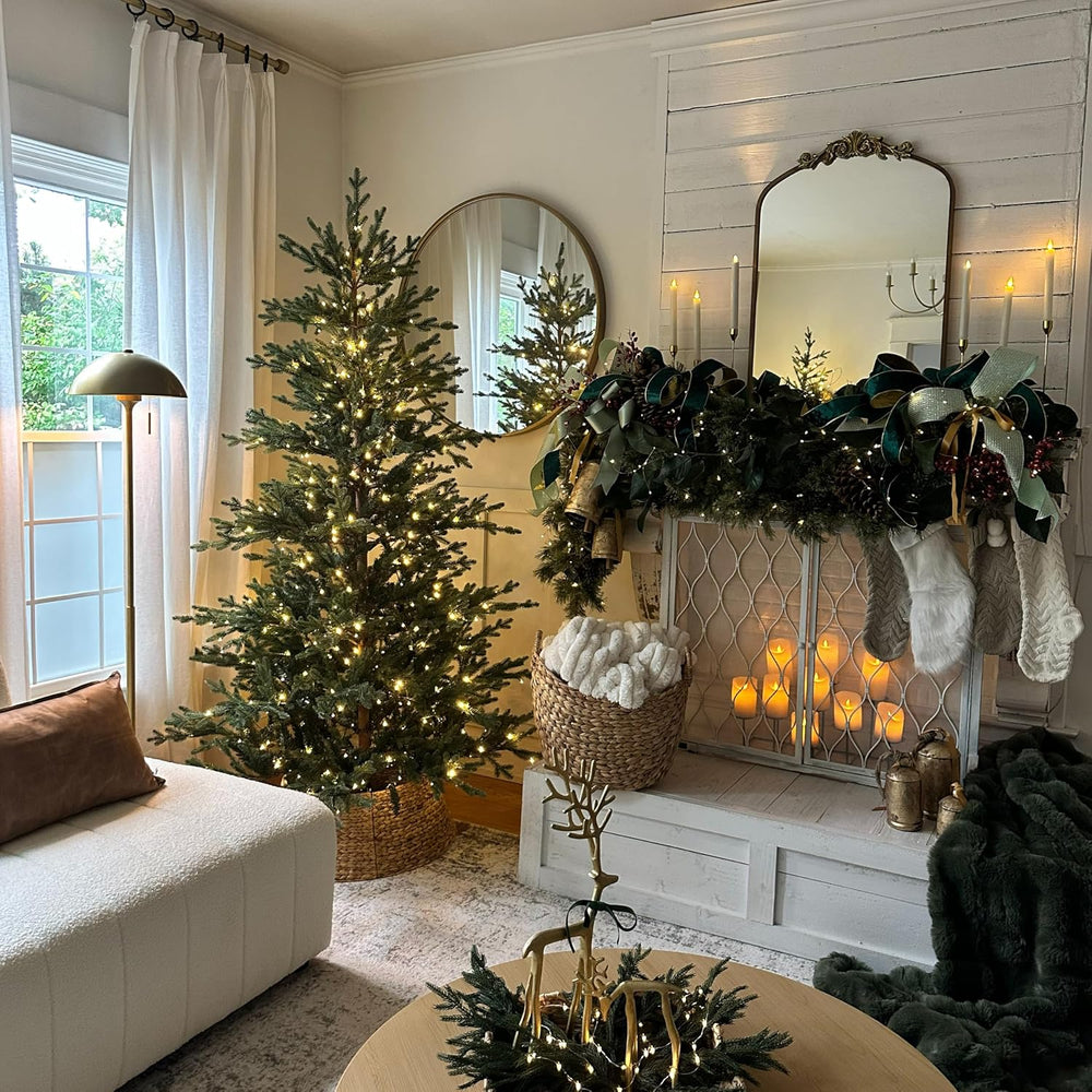 Haute Decor 7 Foot Pre-Lit Alberta Alpine Fir Christmas Tree