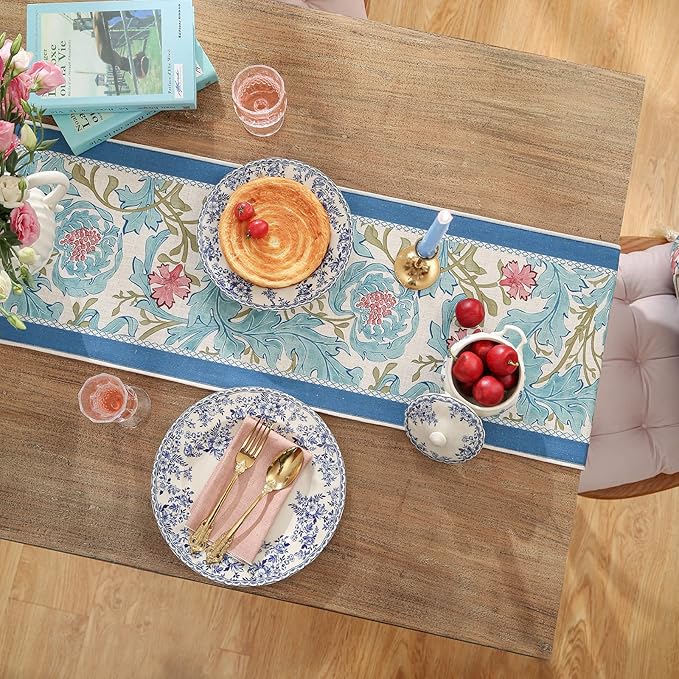patdrea Linen Leopard Animal Table Runner Farmhouse for Home Kitchen Dining Decor Parties Family Dinners Christmas 12"x 71"