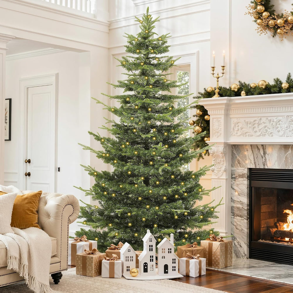 DWVO 7.5FT Pre-Lit Aspen Fir Artificial Christmas Tree 700 LED Remote Timer