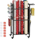 Wrapping Paper Storage Organizer with Wheels & Bag Storage, Black