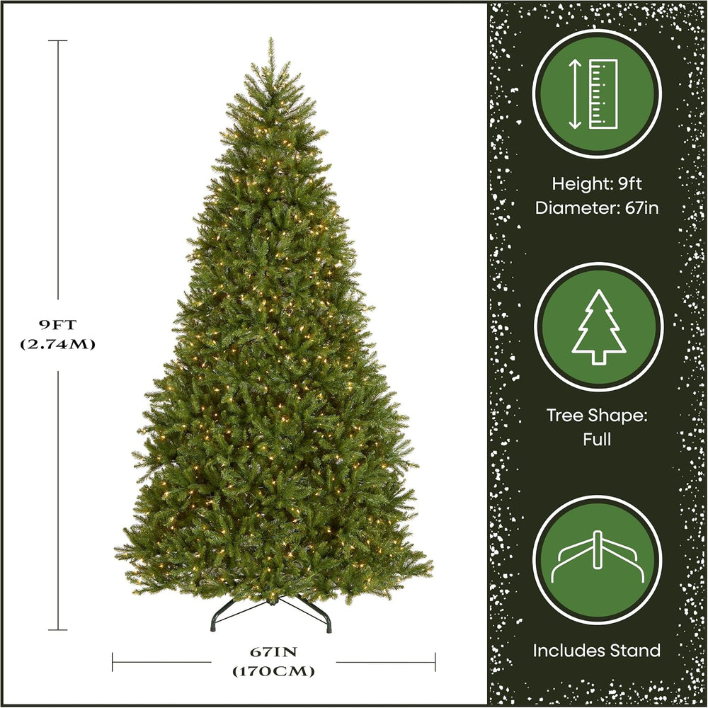 National Tree Company 9ft Pre-Lit Dunhill Fir Artificial Christmas Tree