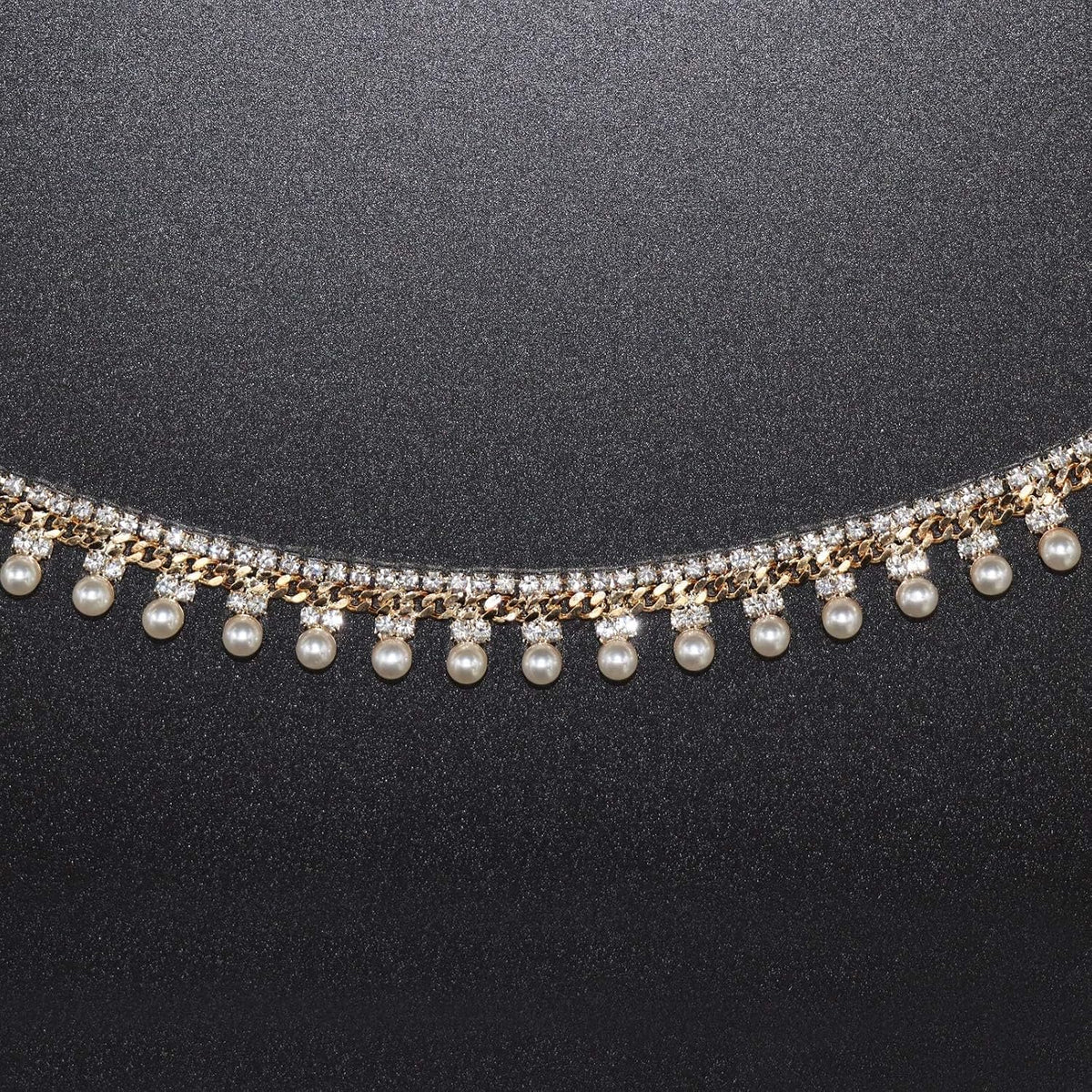 jerler 2 yard pearl tassel rhinestone trim, inlaid shown in use