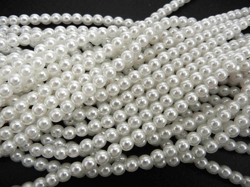 Czech Round Glass Imitation Pearls, 1800pcs (12x150pcs) of Tiny 2mm White Pea...