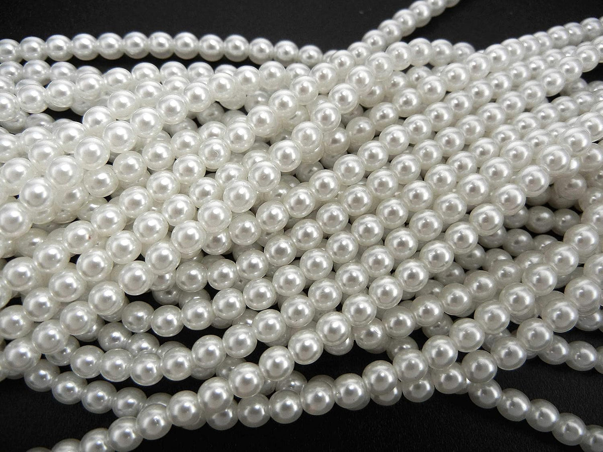 czech round glass imitation pearls, 1800pcs (12x150pcs) of, side view