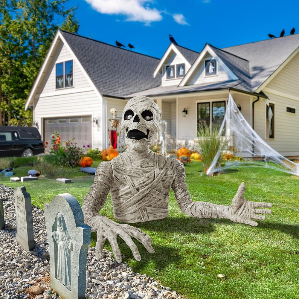 BOO BOX 3 Ft. Halloween Groundbreaker Mummy, Giant Outdoor Decoration for Yar...