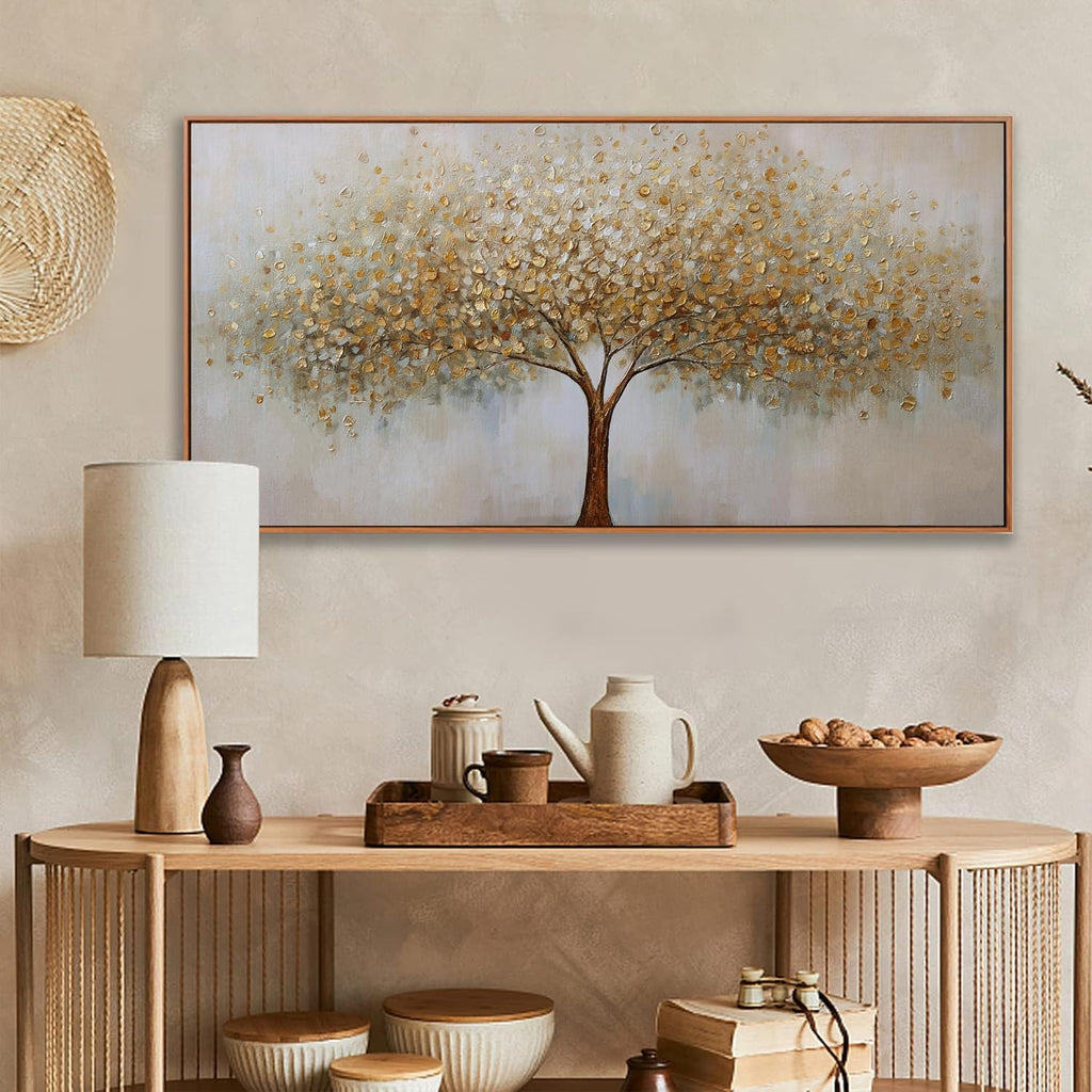 tree of life wall art abstract framed modern shown in use