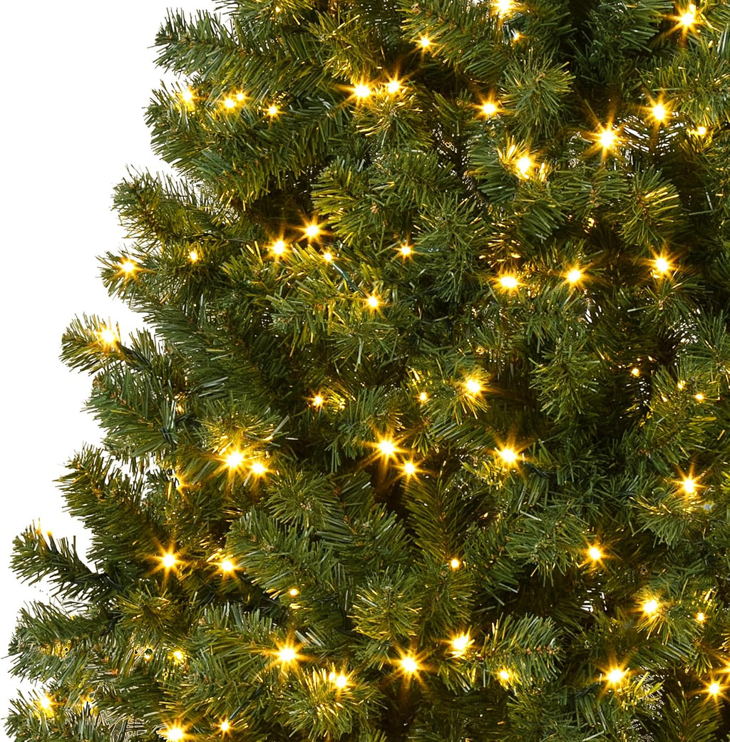 GAOMON 7.5ft Prelit Fraser Fir Wide Artificial Christmas Tree w/RGBW Light