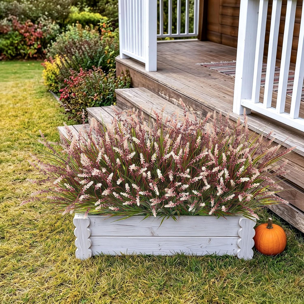 12 Pcs Fake Fall Plants Artificial Monkey Grass for Outdoors Garden Decor