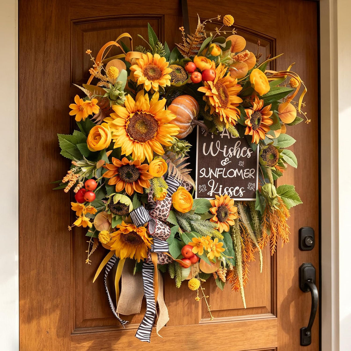 fall wreaths for front door 24 inch, autumn, package contents