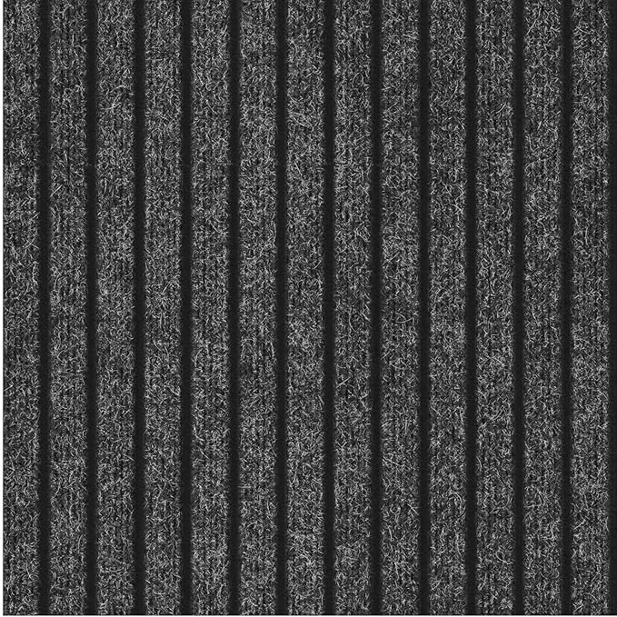 Ottomanson 2'7" x 8' Hallway Runner with Scraper Pile - Extra Durable Non-Slip Rug Mat for Indoor & Outdoor Use - Ideal for Kitchen, Entryway & Garage - High-Traffic Carpet, Black