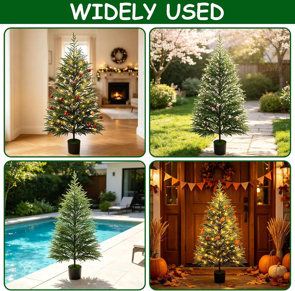 Cllayees 5FT Norfolk Pine Artificial Christmas Tree with Lights