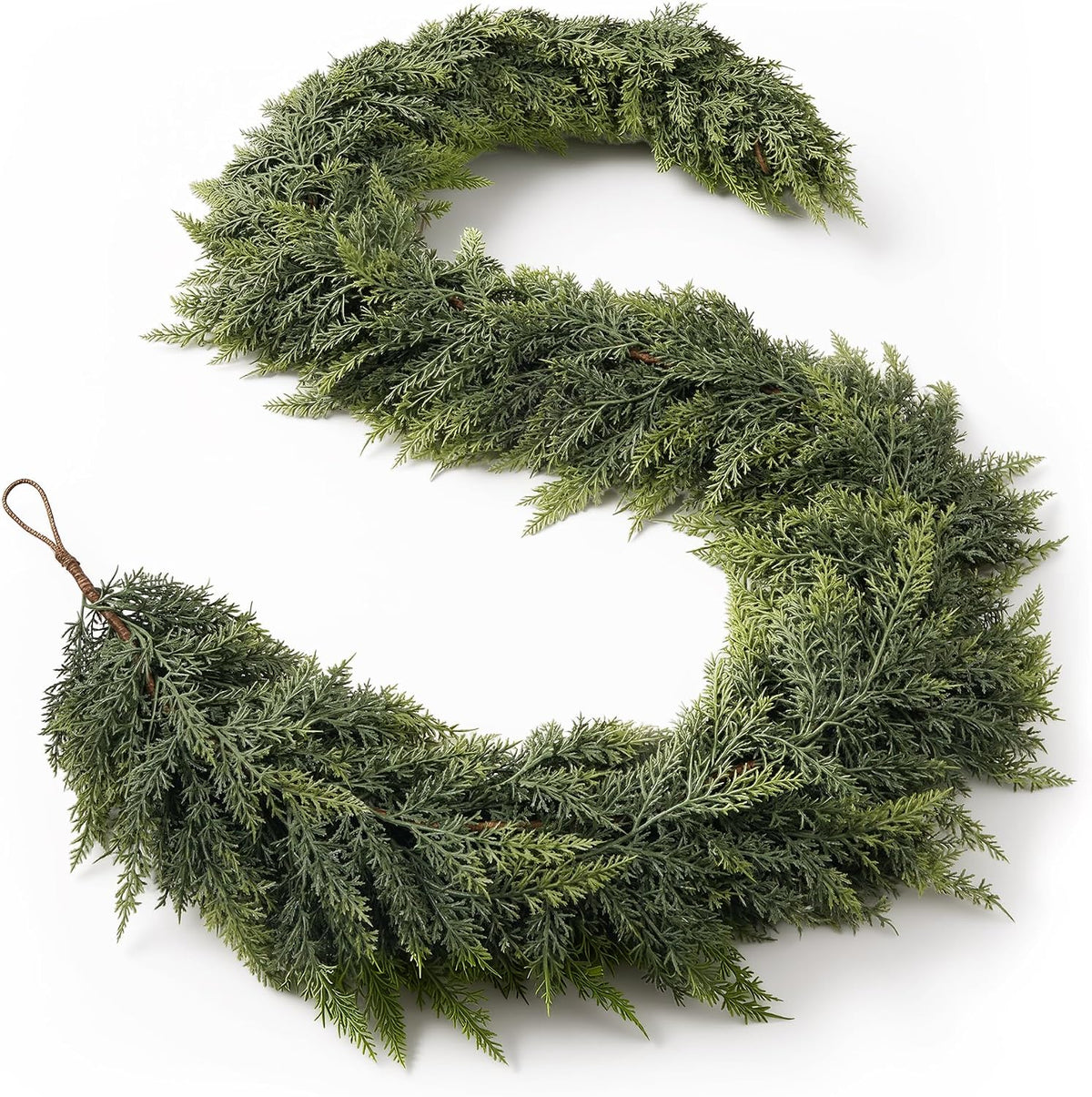 PICKTOP 8 FT Cedar Garland, Realistic High-Density Artificial Cedar Garland for Christmas Decoration. It can be Used to Decorate the Fireplace, Dining Table, and Stair railings.1PCS