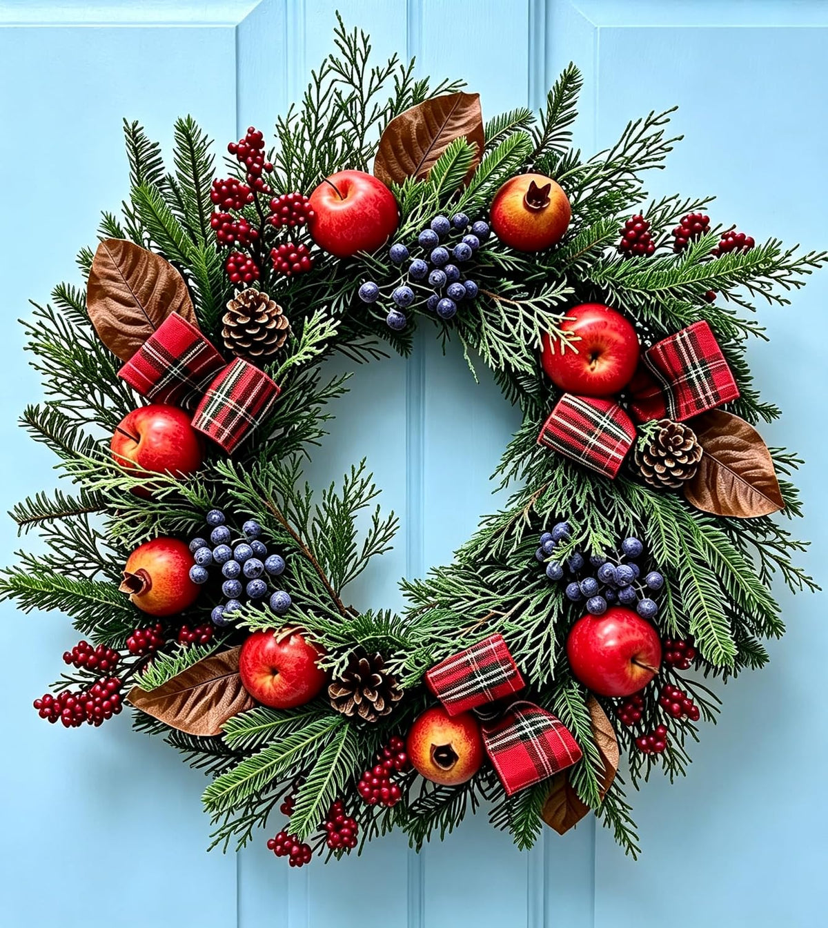 Cynkeyee Fall Wreath for Front Door - 20 in Farmhouse Porch Decor