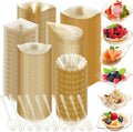 Tessco for you 1200 Pcs Mini Appetizer Plates Set Disposable, Gold