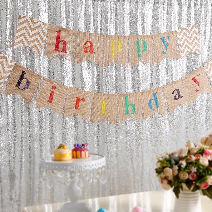 8ft x 8ft Silver Sequin Backdrop Curtain Glitter Photo Booth Backdrop for Wedding Birthday Baby Shower Event Decorations