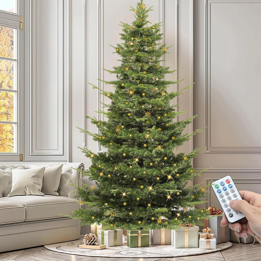 YITAHOME 7.5ft Prelit Aspen Fir Artificial Christmas Tree with Remote